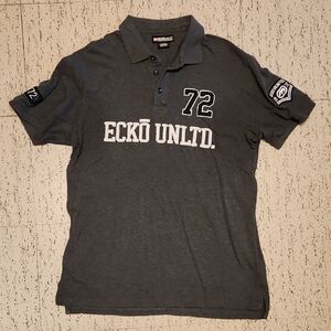 Ecko Unlimited 72 Embroidered 1/4 Button Down Polo Shirt Vintage Y2K